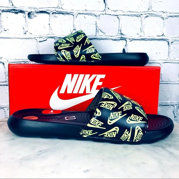 Nike | Shoes | Nike Victori One Black Volt Mens Slides Size  display picture 3